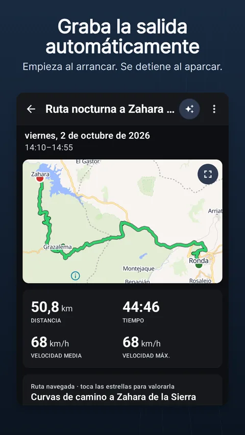 Una salida grabada: el track en el mapa, sus cifras y el perfil de altitud