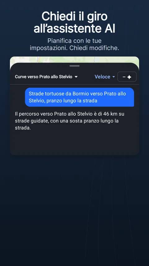 L’assistente di percorsi con IA: una richiesta, la risposta con i suoi chip di modifica e quanto è costata in crediti